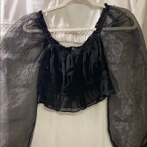 Long puff sleeve top